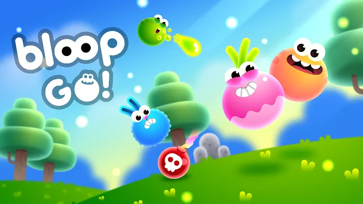 Bloop Go! titulinis kadras su logotipu ir veikėjais